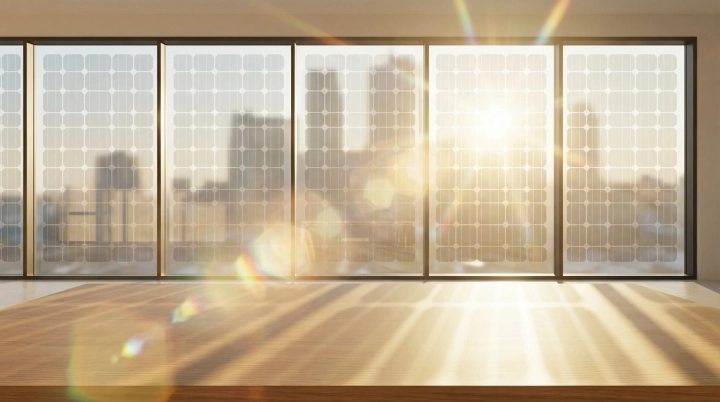 Thin Film Solar Panel on Window Example