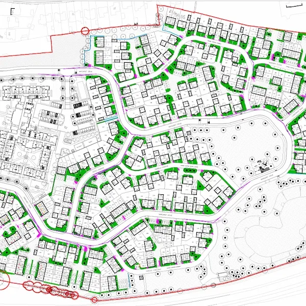 Map of new homes development Aylsham Norwich